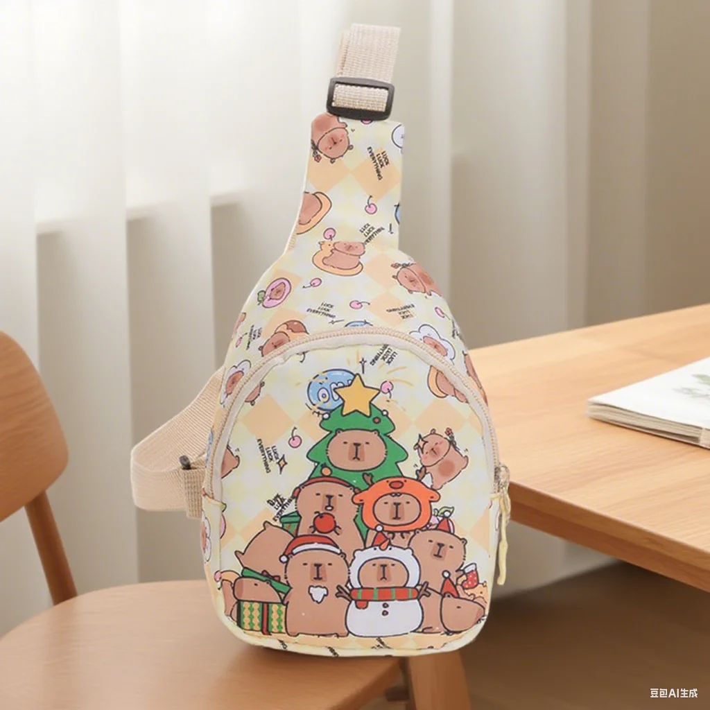 

Delightful Capybara Sling Purse, Stylish Casual Cartoon Print, Multi-Use Storage Bag, Perfect for Children's Gifts