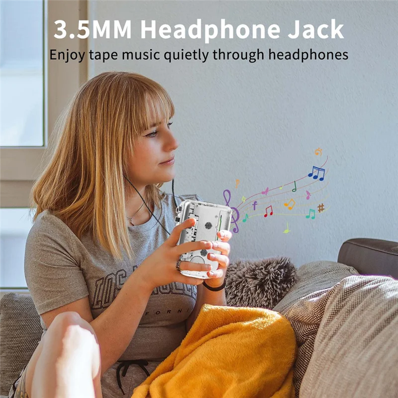 ABSQ-Cassette مشغل شرائط مسجل USB المحمولة شفافة قذيفة كاسيت التقاط إلى تنسيق MP3 U القرص الشريط مشغل موسيقى