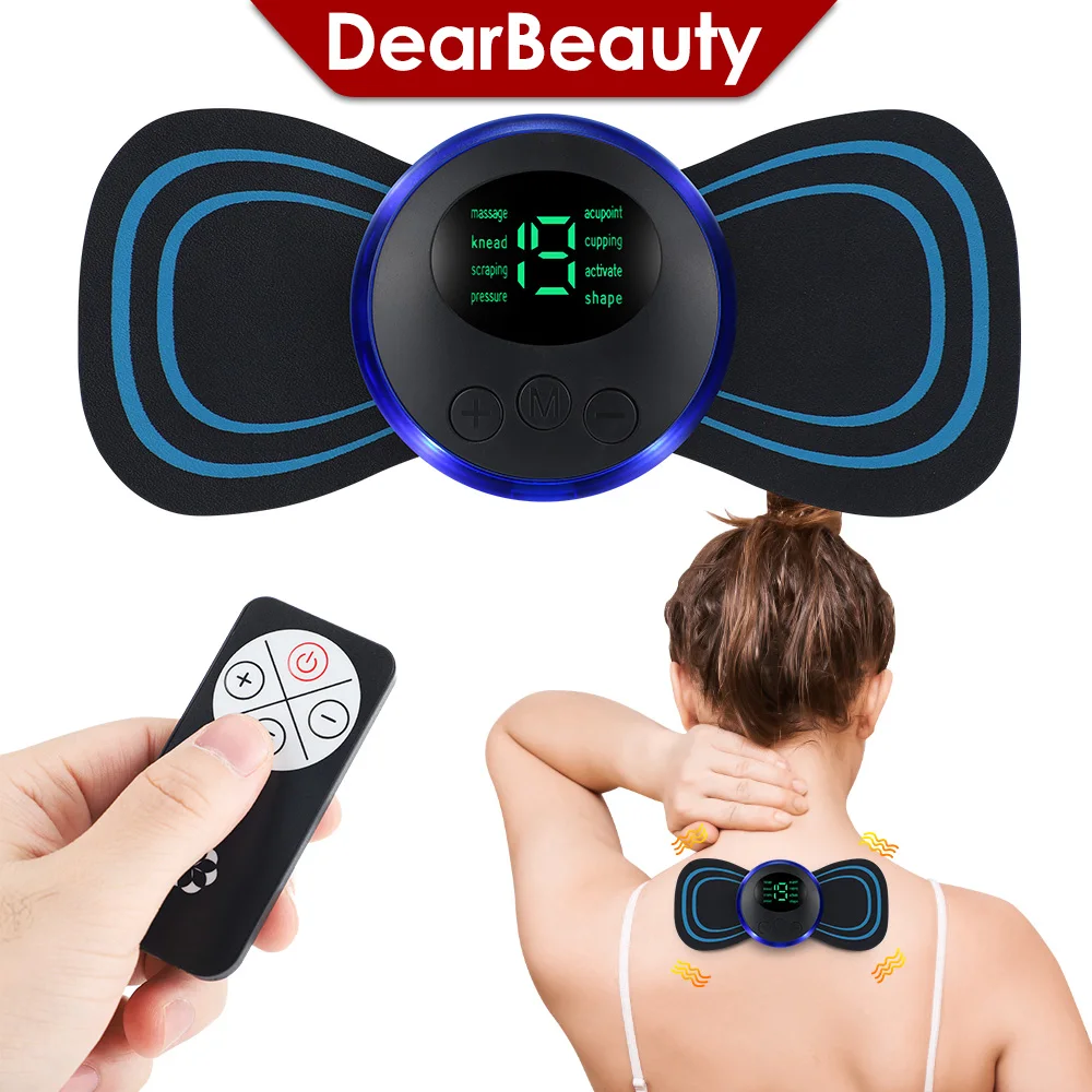 EMS Neck Massager Mini Cervical Back Muscle Pain Relief Patch Massageador Stimulator Mat Portable Leg Body Health Care Tool
