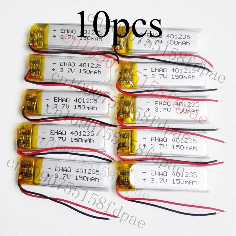 قسط 10 قطعة 3.7 فولت 150 مللي أمبير بطارية ليبو قابلة للشحن لمسجل بلوتوث MP3 401235 #2