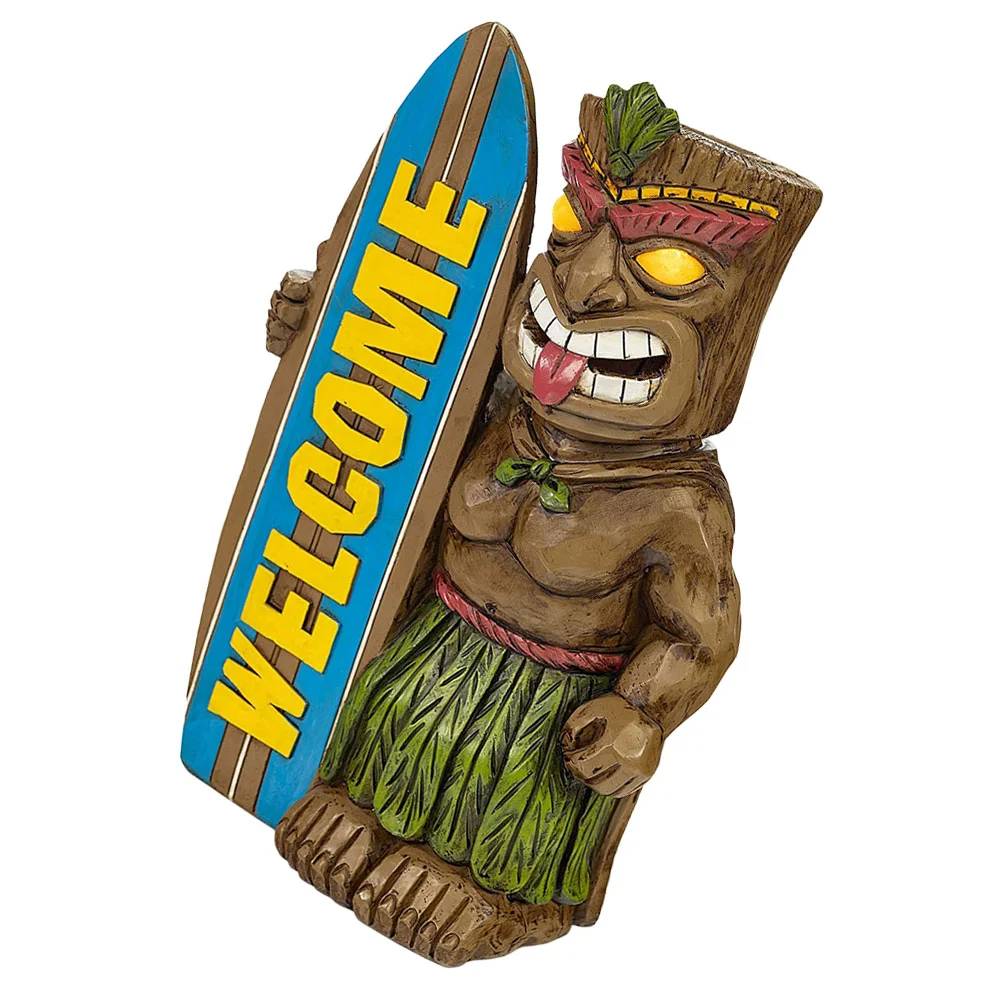 

Tiki Statues Surfboard Ornaments Decoration Resin Craft Halloween Desktop God