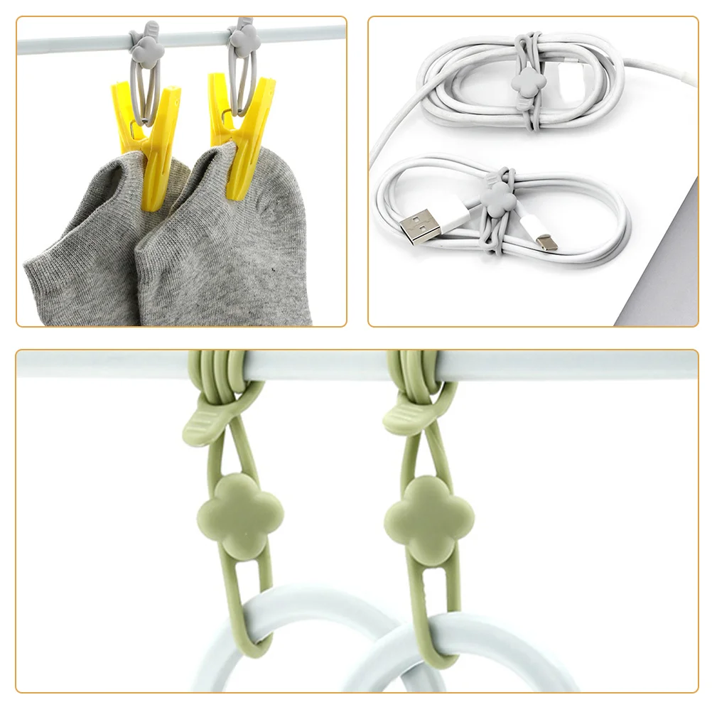 

12Pcs Cable Organizer Silicone Cord Ties Fastening Straps for Desk Office Home Cable Management Wire Holder Silicone Zip Ties