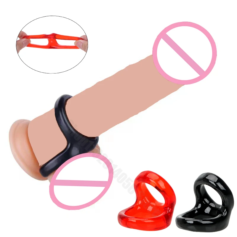 Anel do galo do silicone reutilizável para homens Anel do pénis do prazer duplo Ejaculação do atraso masculino, maca do pénis, exercício Cockring, Bdsm, brinquedo adulto do sexo