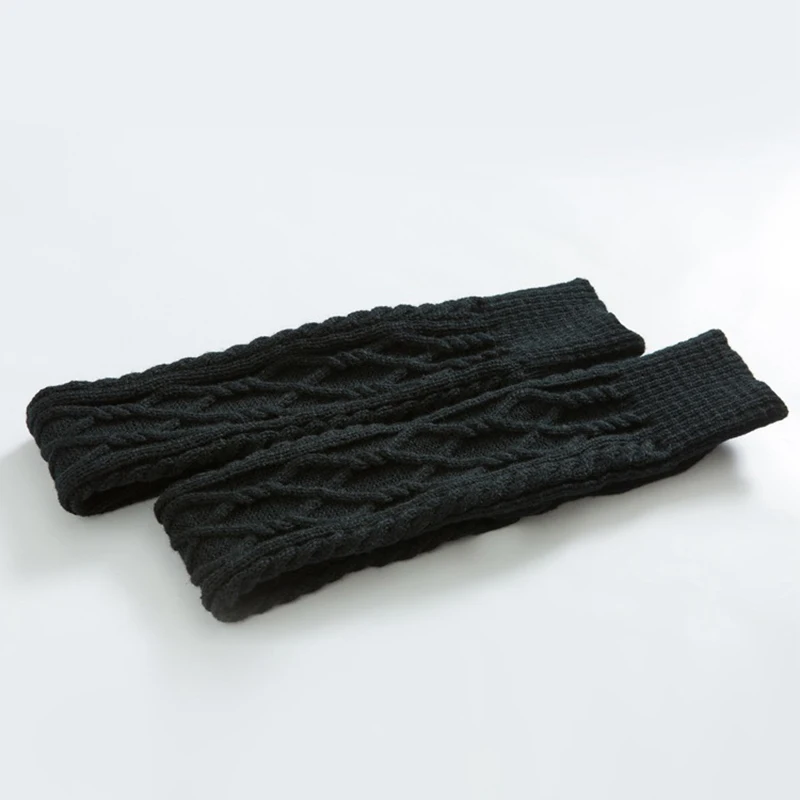 Lolita Warm Foot Socks Knitted Over The Knee Foot Warmers Knitted Warm Knee Pads Double Diamond Shaped Floor Socks