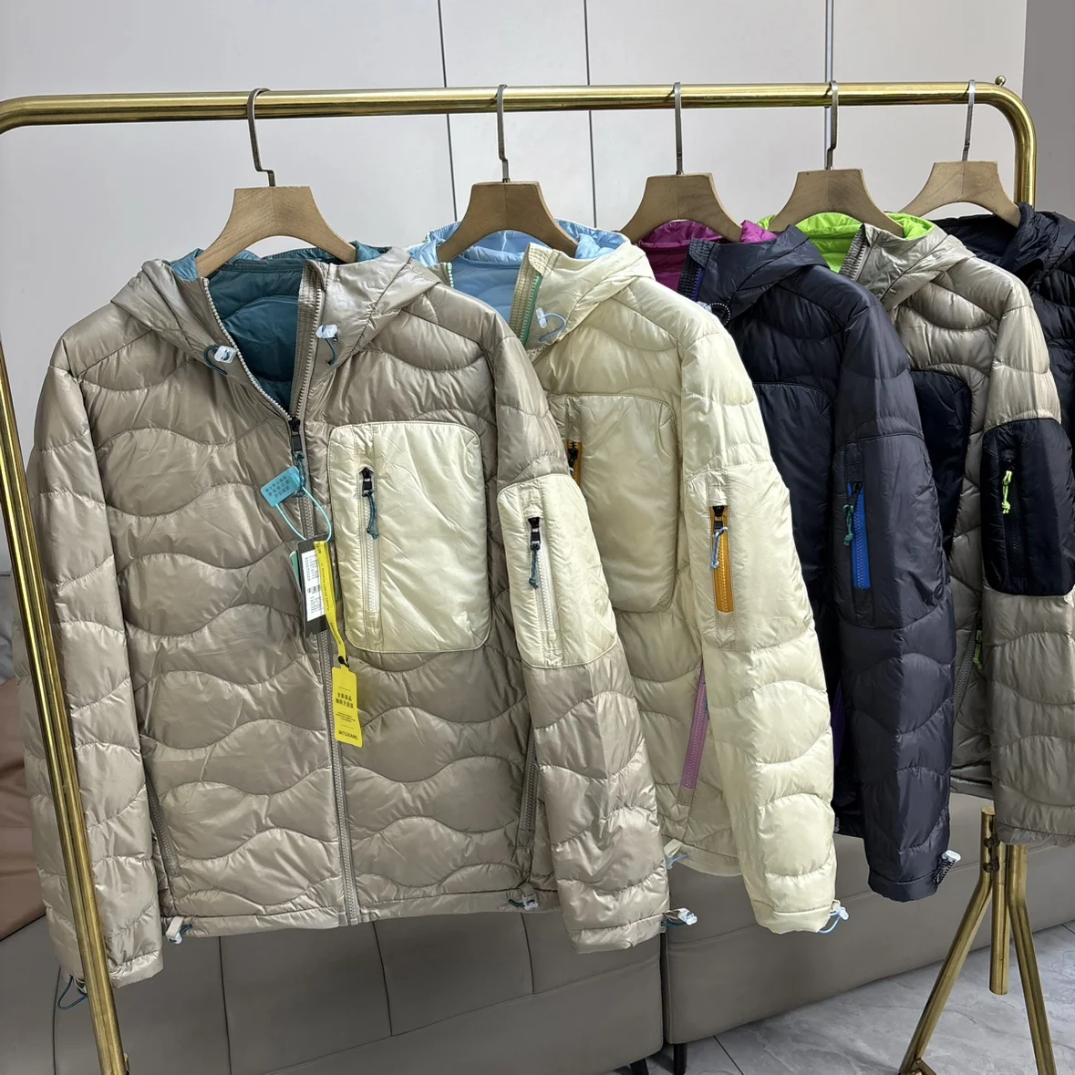 

Куртка-пуховик Color Blo Toas с капюшоном, мужская и женская, осенне-зимняя, модная, легкая, белая, из утиного пуха, верхняя одежда