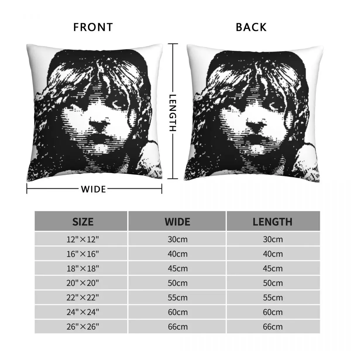 LES MISERABLES Square Pillowcase Polyester Linen Velvet Creative Zip Decor Throw Pillow Case Sofa Seater Cushion Cover 45x45