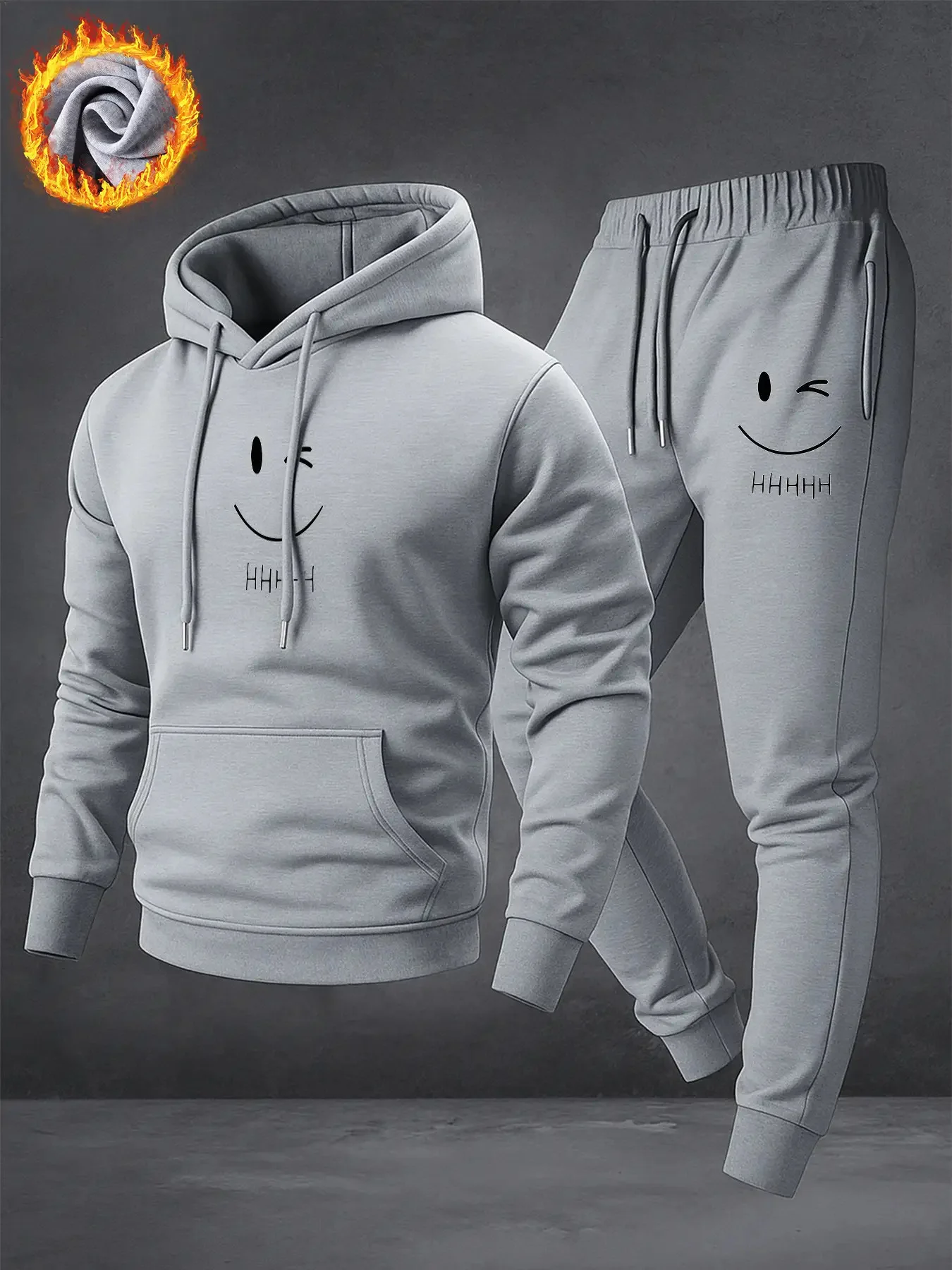 2026 Stylish and Casual Printed Hoodie Tracksuit for Men, Trendy Sportswear, Essential for Autumn and Winter, Suitable forAdults