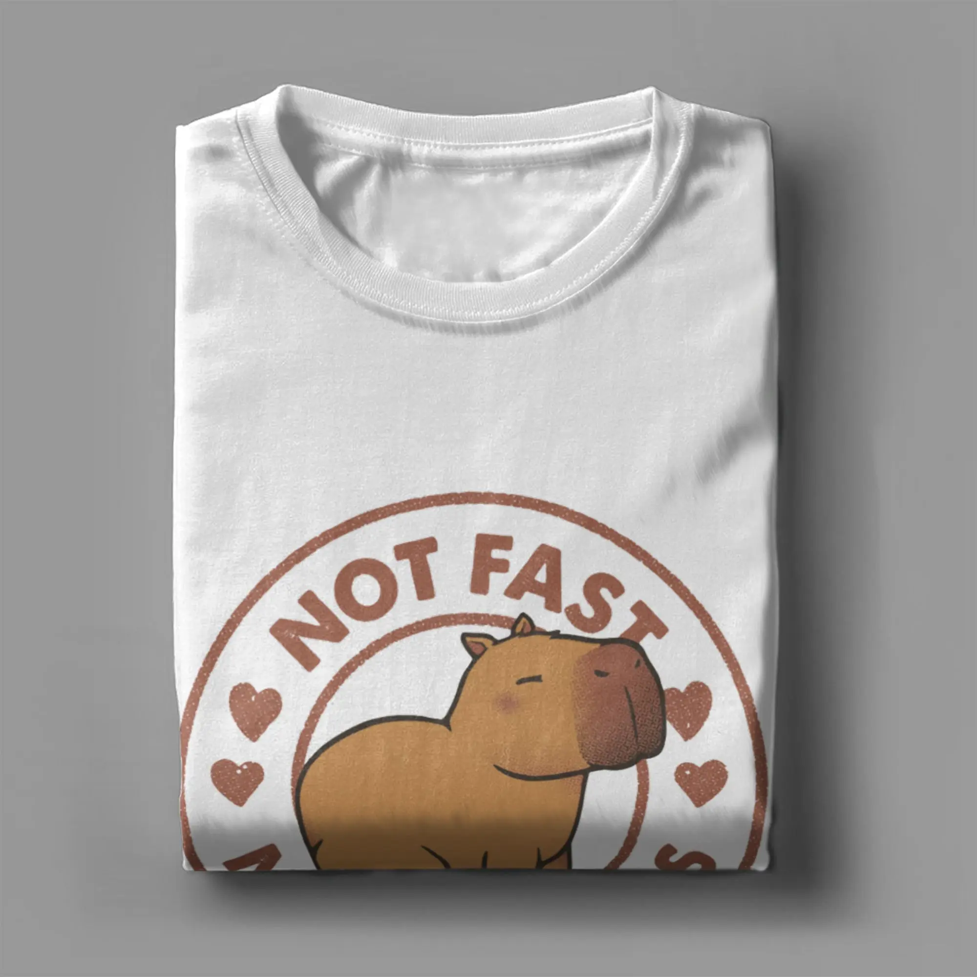 Camiseta Not Fast Not Furious Capybara para Homens, 100% Algodão, Camiseta de Gola Redonda Tobe Fonseca, Camiseta de Manga Curta