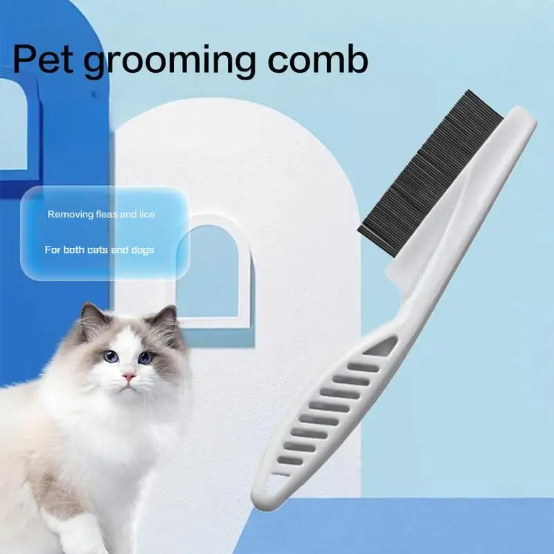 

The ZH In Stock pet grooming comb flea removal hair removal comb stainless steel skin friendly dog&cat pet tools cleaning comb