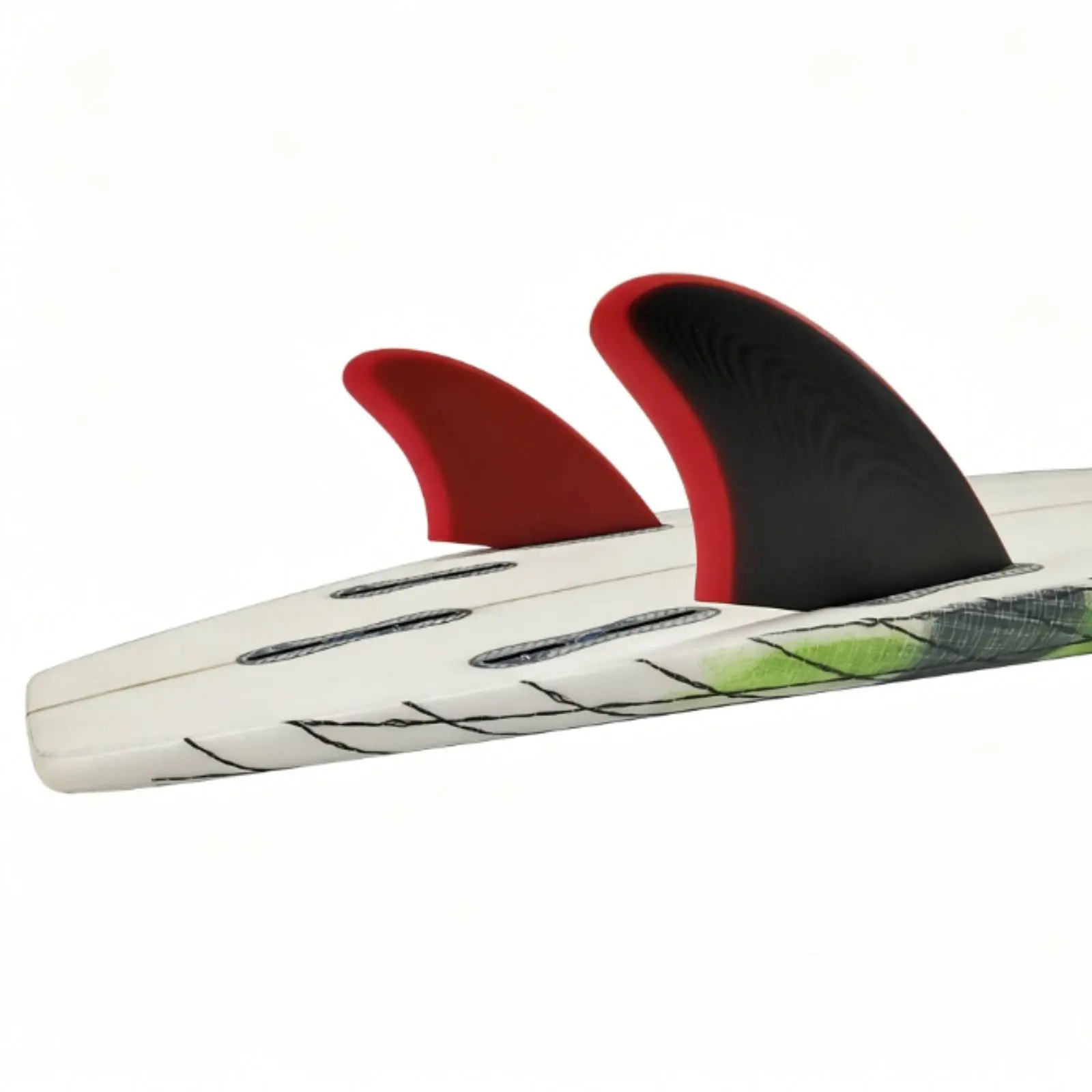 

2 Pieces Dual Tab Surfboard Fins Surfboard Fins Dual-Color Design Twin Fin Set Fishboard Tail Fins