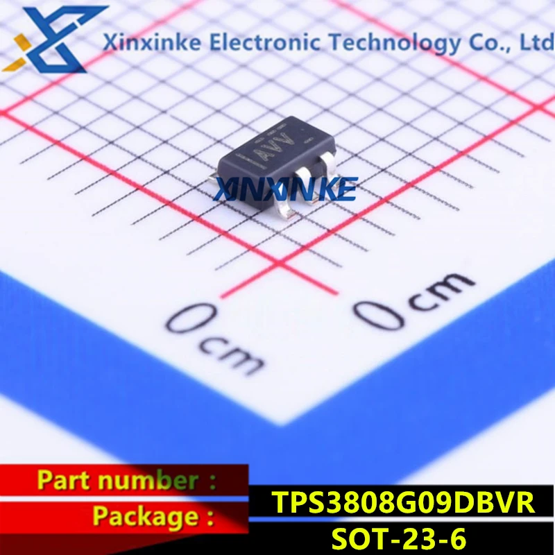 10PCS TPS3808G09DBVR SOT-23-6 AVV Supervisory Circuits Programmable-Delay Supervisory Power Management ICs Active Low Enable