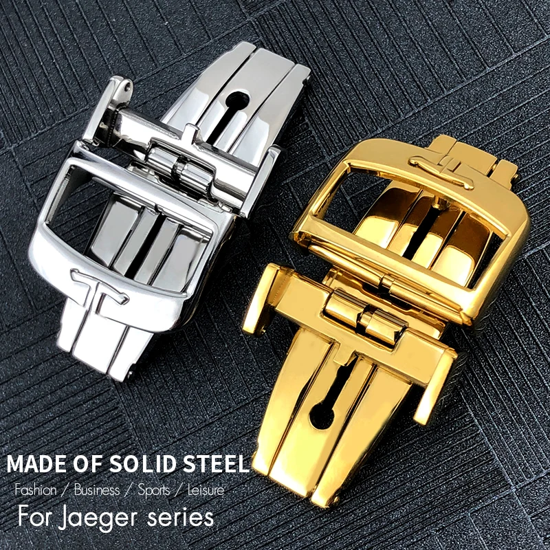 18mm Stainless Steel Butterfly Buckle Folding Clasp for Jaeger LeCoultre MASTER RENDEZ-VOUS Silver Rose Golden Foldover Button