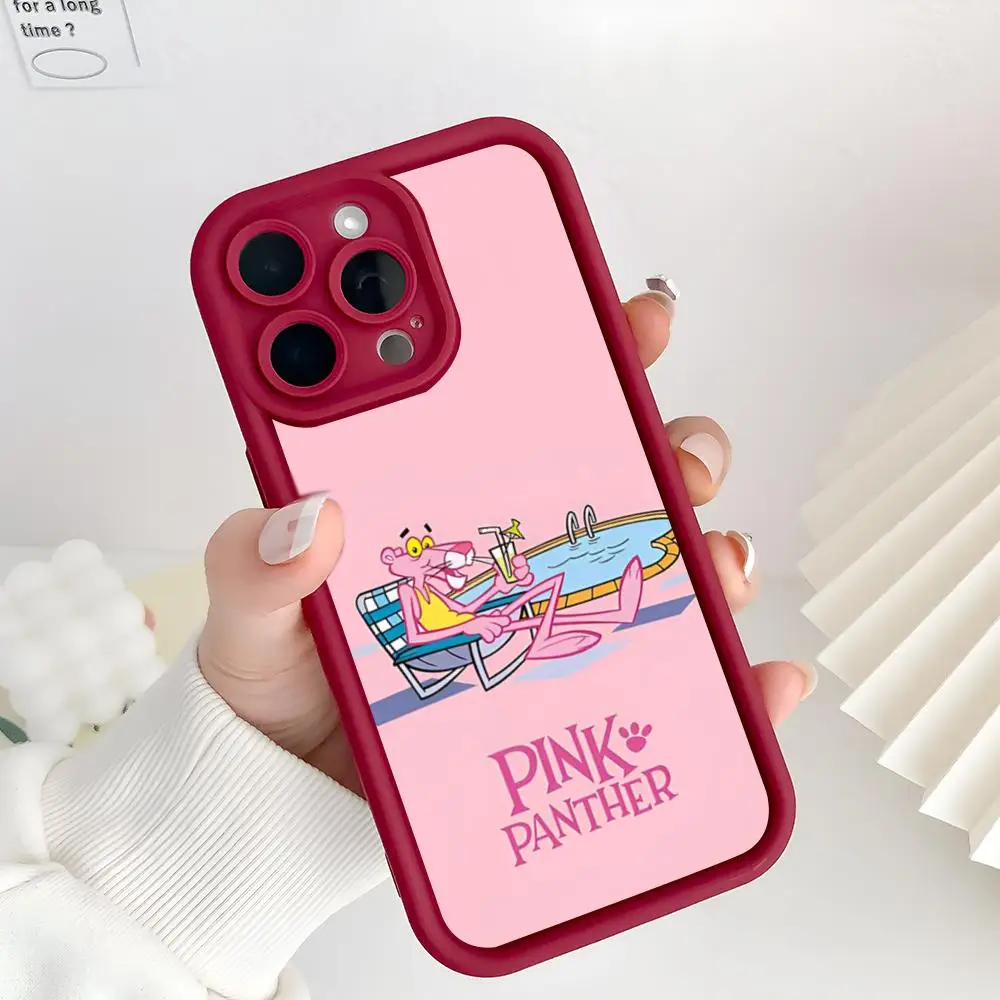 Чехол для телефона IS For Pink P-Panther-ses MINISO с лестницей для Iphone 11, 12, 13, 14, 15, 16 Pro PLUS PRO MAX