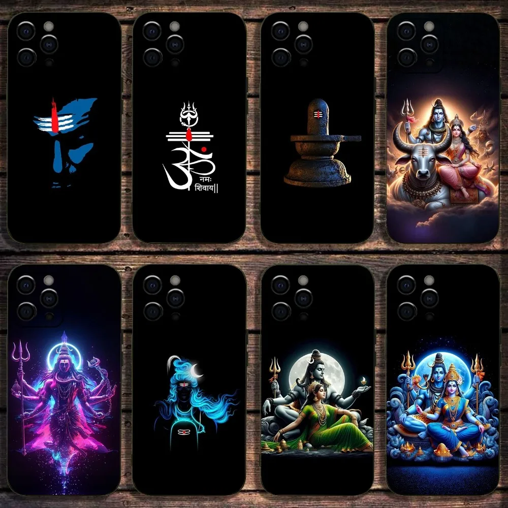 Lord Shiva Hindu God Phone Case For Apple iPhone 15,14,13,12,11,Pro,X,XS,Max,XR,Plus,Mini Soft Black Cover