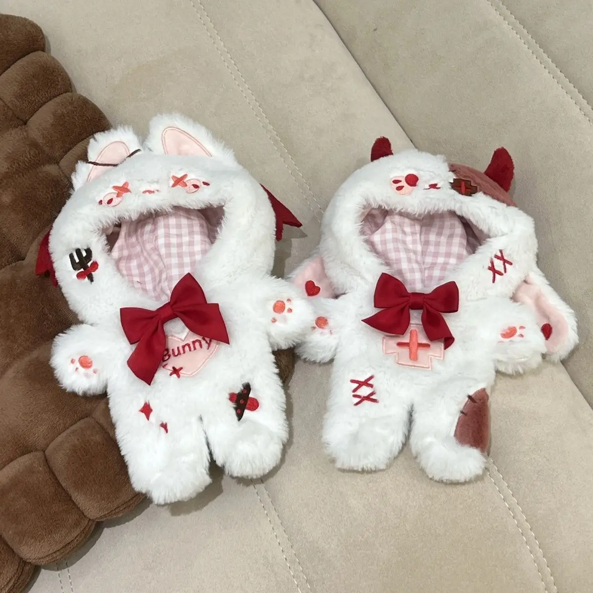 

Kawaii White Devil Rabbit Clothing Sets For 20cm Plush Doll Body Cosplay Toys Costume Xmas Gift
