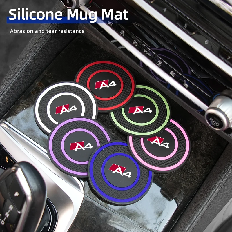 

Car-Mounted Silicone Material Double-Ring Water Cup Coaster Anti-slip For Audi A4 Quattro A1 A3 A5 A6 A7 A8 Q2 Q3 RS7 S7 S8 QS5
