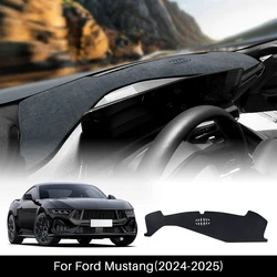 For Ford Mustang GT 2024 2025 2026 Dash Cover Custom Dashboard Pad Carpet Mat Flannel Sunshield Protector Pad Non-Slip Black