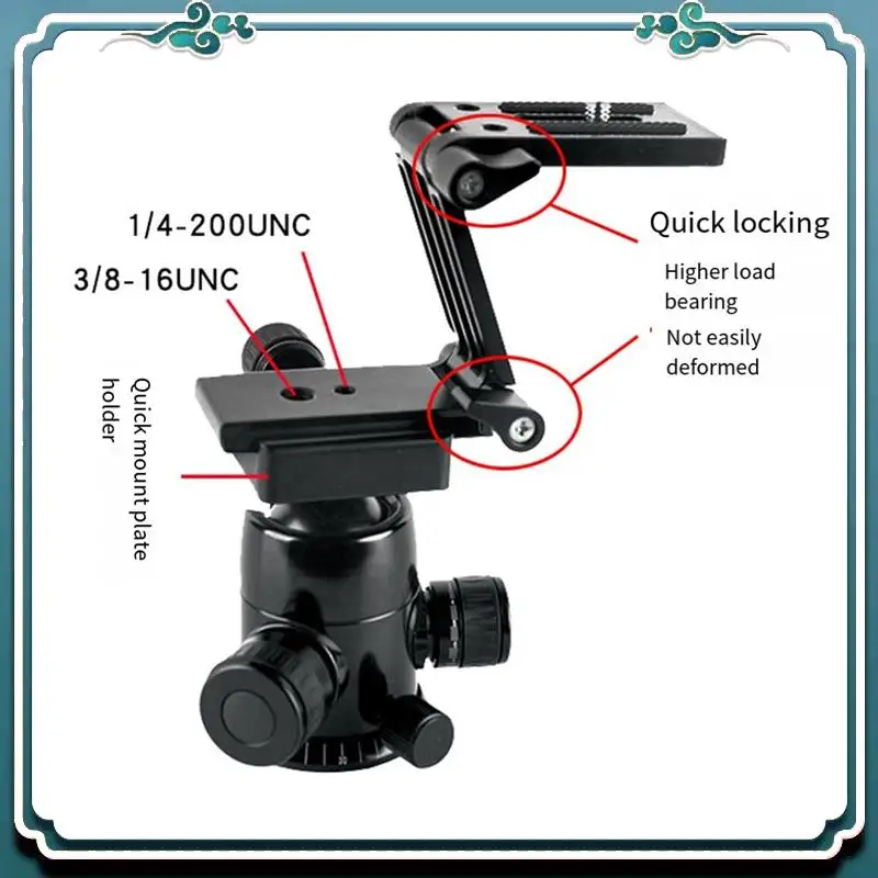 For DSLR Camera Sliding Rail Head Straight Shooting Stands Z-Folding Tabletop Tripod Gimbal Tripod Quick Lock Mobile Phone