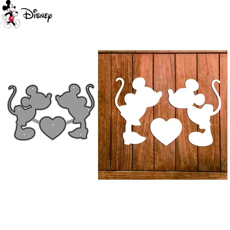 Mickey Minnie Kissing Cutting Dies for DIY Scrapbooking Embossing Cards Crafts Making New 2022 Disney Silhouette Punch Diecut