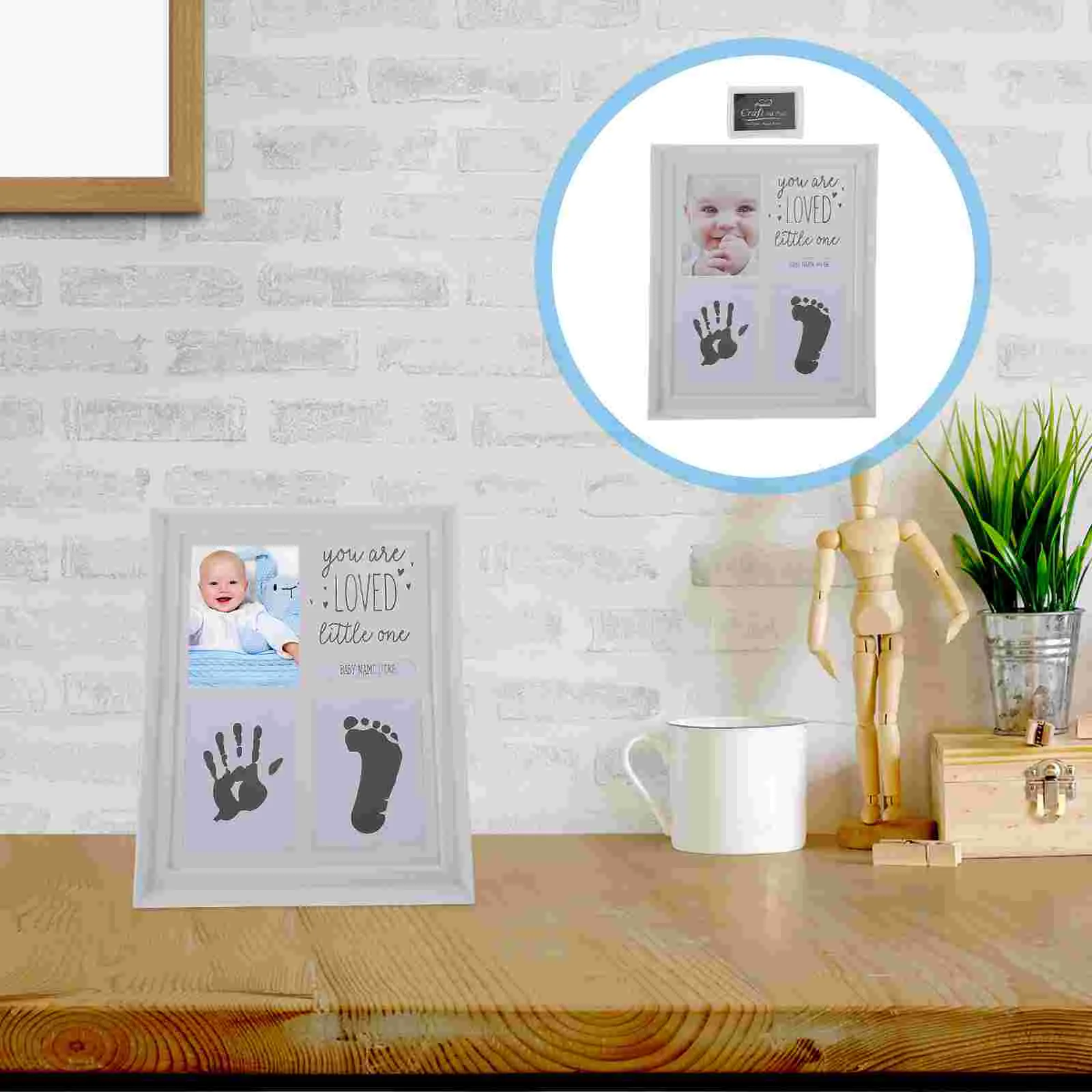 Hand Foot Inkpad Photo Frame Gifts Infant Handprint Picture Footprint Baby Kit Pvc Keepsake Boy