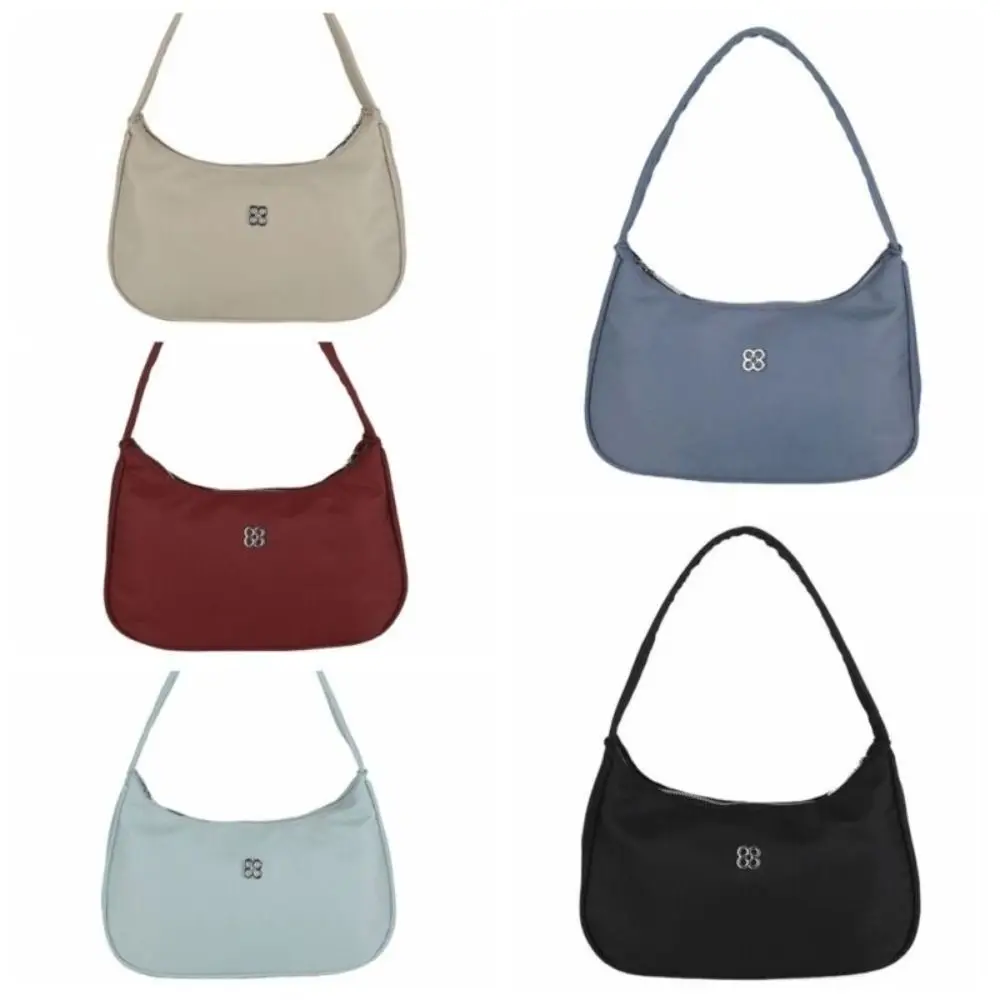 

Casual Nylon Women Underarm Bag Large Capacity Solid Color Shoulder Bag Travel Purse Handbag Hobos Bag