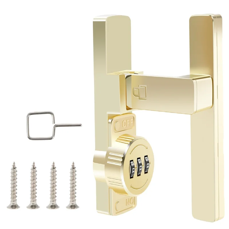 PORK-Barn ドアロック、3 桁の組み合わせ付きフリップラッチロック、90 度スライドドアパスワードロック (90) ° )