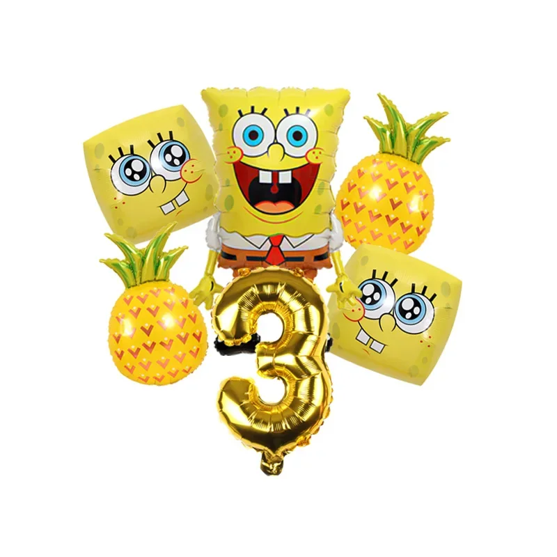 SpongeBob Schwammkopf Luftballons Party-Dekoration Zubehör für Cartoon-Themen Geburtstagsfeier Feiertagsfeier Familientreffen Kinder – Detail 3