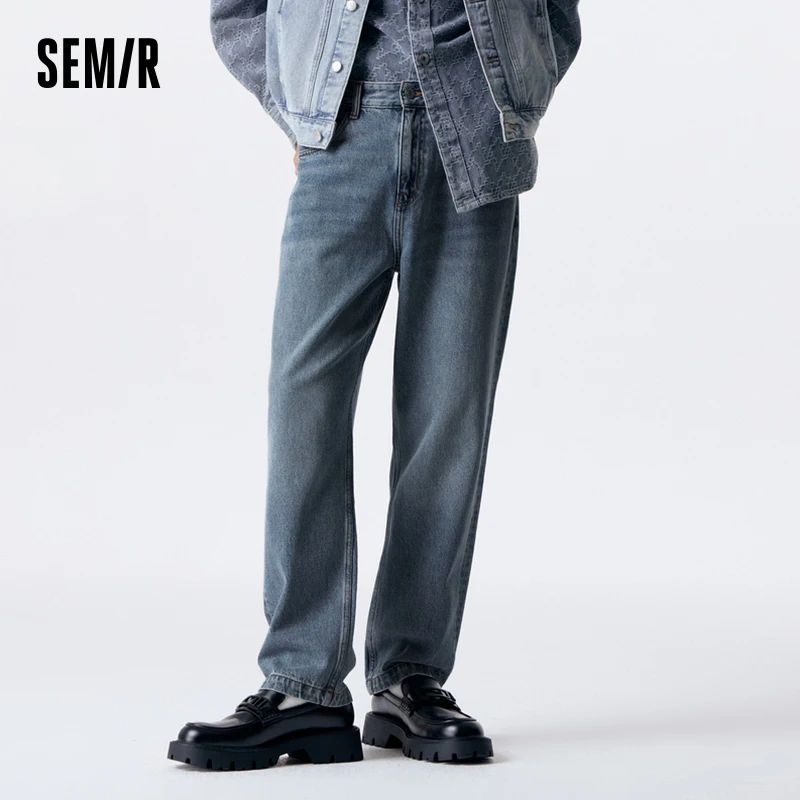 Semir Jeans Men Winter Fashion Retro Classic Commuter Trousers Casual Daily Loose Straight Pants