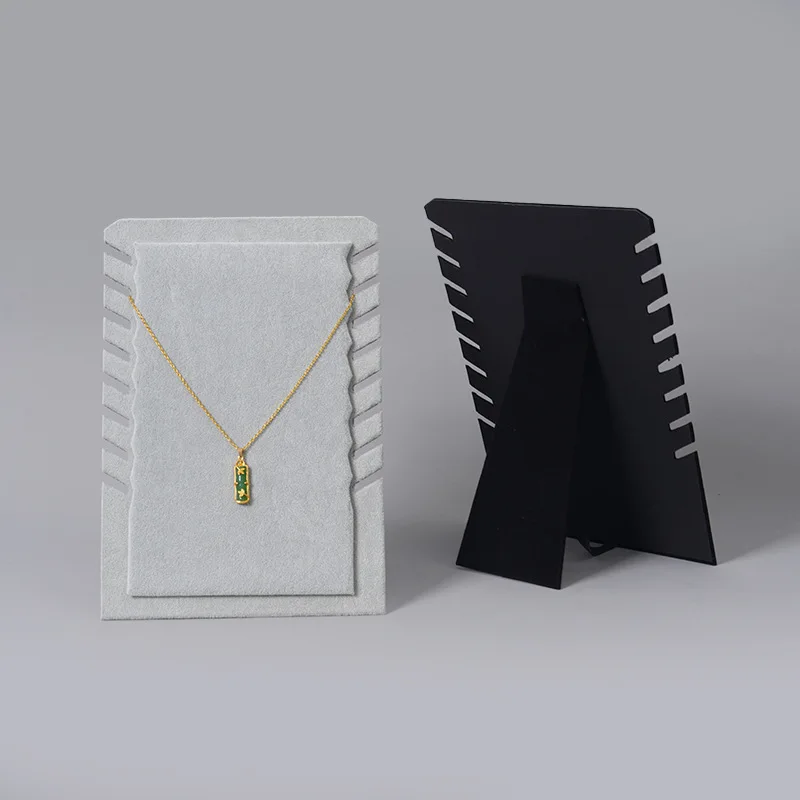 Fashion Velvet Necklace Pendant Display Stand Multiple Notches Jewelry Storage Rack Holder Counter Showcase