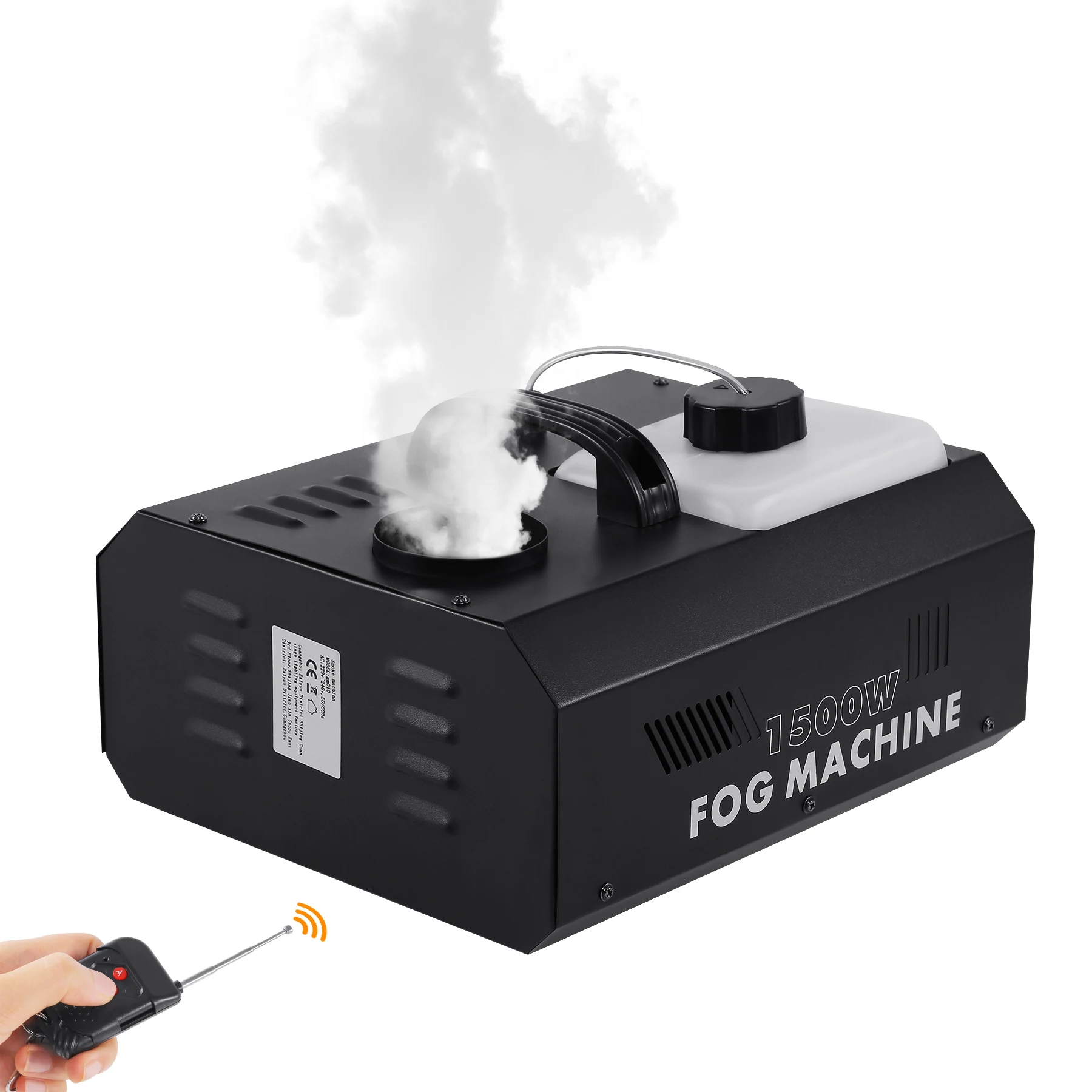 Machine à fumée portable 1500W, machine à brouillard DMX512 avec télécommande, équipement professionnel pour scène, fête, mariage, bar, effet de fumée