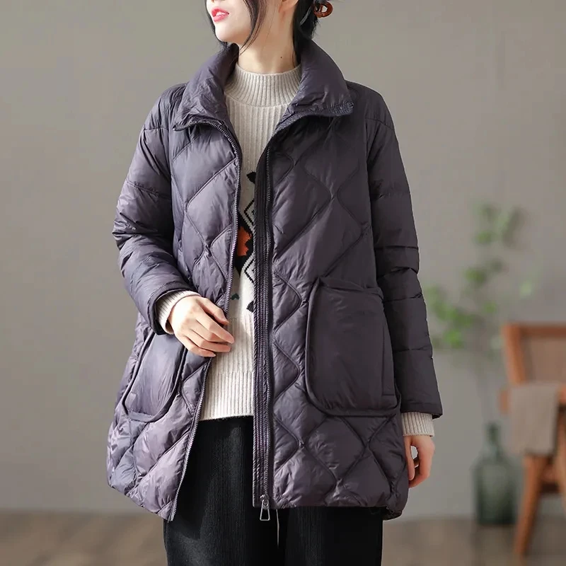 2023 Winter neue koreanische Frauen warme Jacke Parkas Daunen Baumwoll mantel Stehkragen Parka verdicken lässige weibliche Outwear Mantel