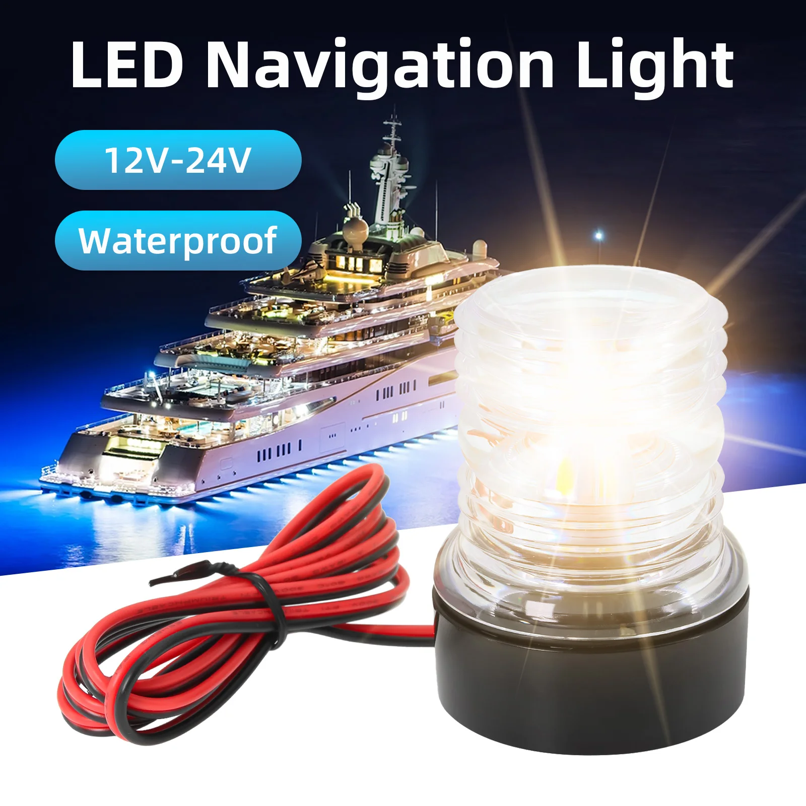 12V 24V Boat All-round light  Sailing Signal Light 360 Degree All Round Anchor Light Waterproof LED Marine Light for Yacht Saili