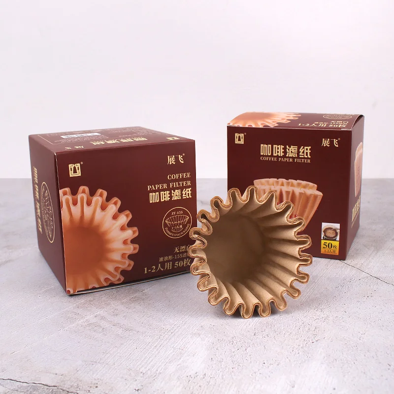 Zhanfei Packaging 50Pcs American Coffee Machine Filter Paper Cake Cup Hand-made Coffee Filter Paper Japanese Material