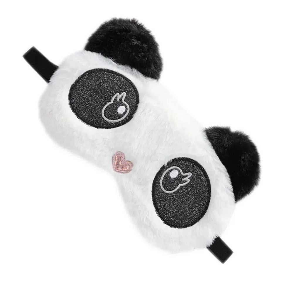 

1Pcs Panda Eye Shade Elastic Stylish Light Blocking Sleep Mask Adjustable Comfortable Travel Relax Blindfold Cartoon Design