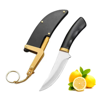 High-quality outdoor sharp stainless steel fruit knives with plastic handles and knife sleeves, professional meat cutting knives