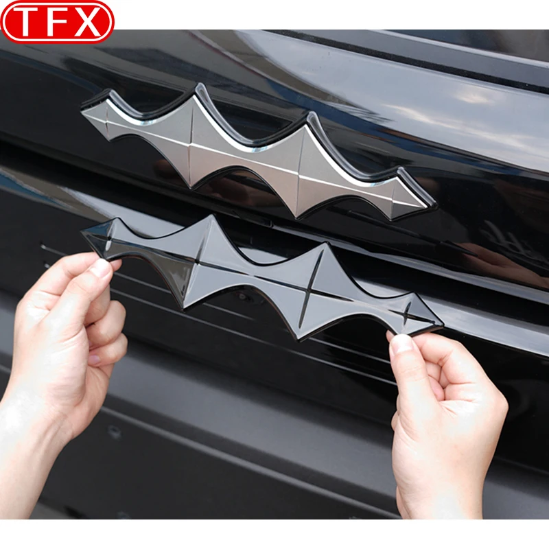 

For BYD Leopard Titanium 3 2025 Car Black Warrior Logo Sticker Front & Rear Blackened Logo Wheel Hub Logo Cover Auto Accessories