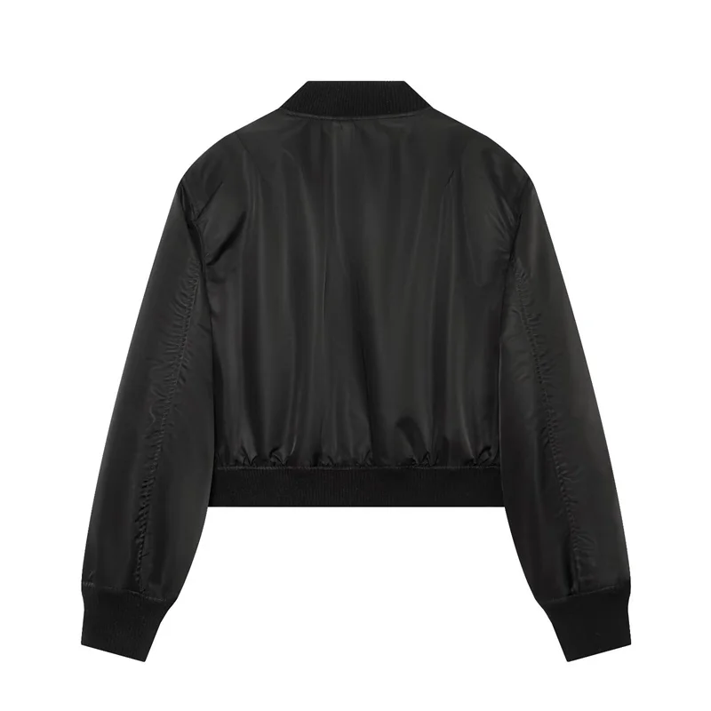 Guobioziy Women's Jacket 2026 Autumn/Winter New Casual Fashion Versatile Long-Sleeve Stand Collar Padded Shoulder Short Jacket