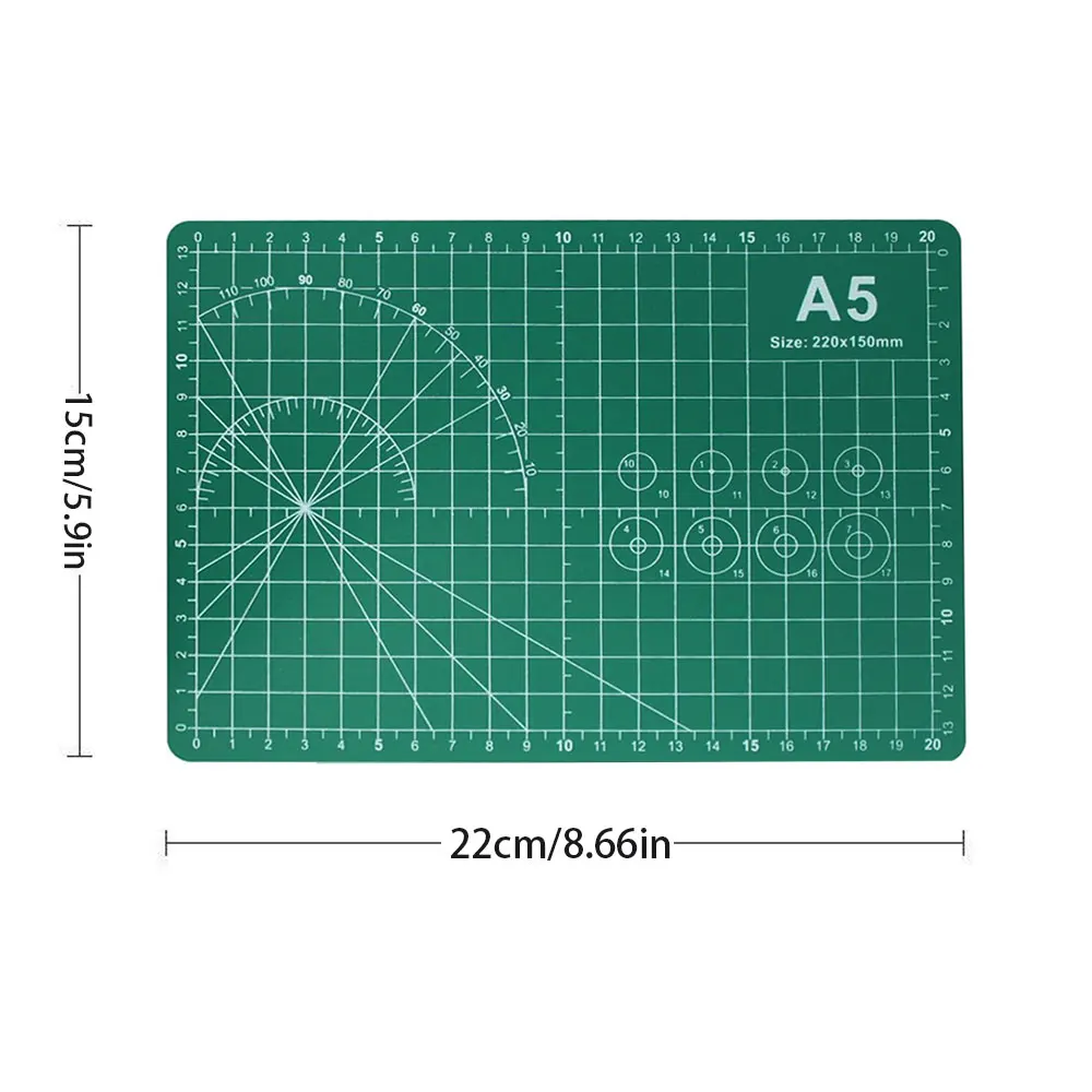 A5 Craft Cutting Mat, Hard Plastic Cutting Board, Double-Sided, Suitable for DIY, Sewing, Art Cutting and Scrapbook Making.