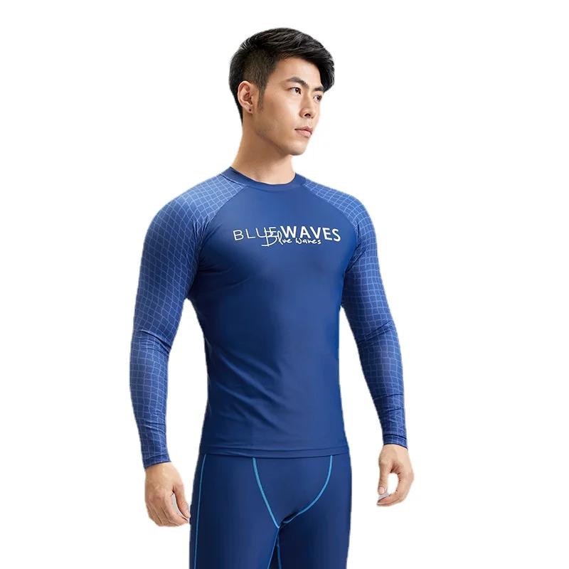 SABOLAY Men's Rash Guard Super Elastic Long Sleeves Swimwear Surf Clothing Diving Suits Shirt Swimsuit