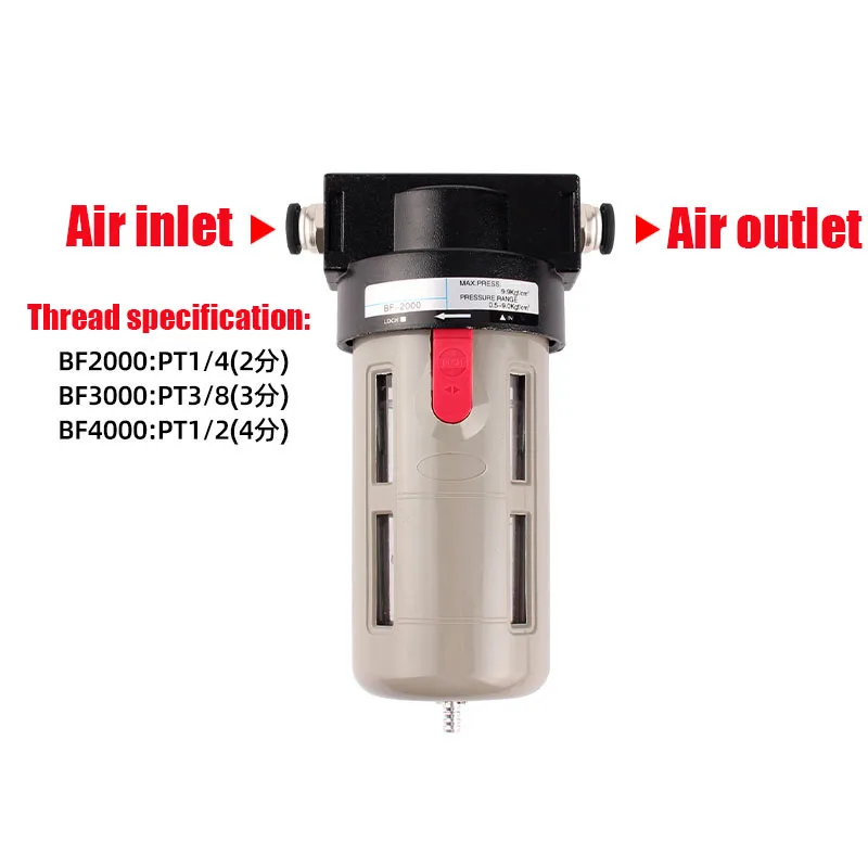 

1 Pcs Pneumatic Air Filter Processor BF2000 BF3000 BF4000 Industrial Oil-Water Separator Pressure Regulating Valve