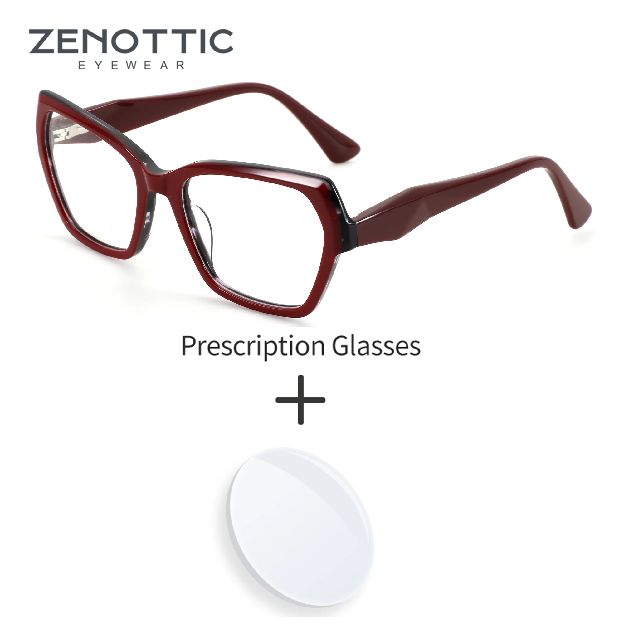 

ZENOTTIC размер XS модные ацетатные очки по рецепту для женщин многоугольные анти-синий свет прогрессивные/фотохромные оптические очки