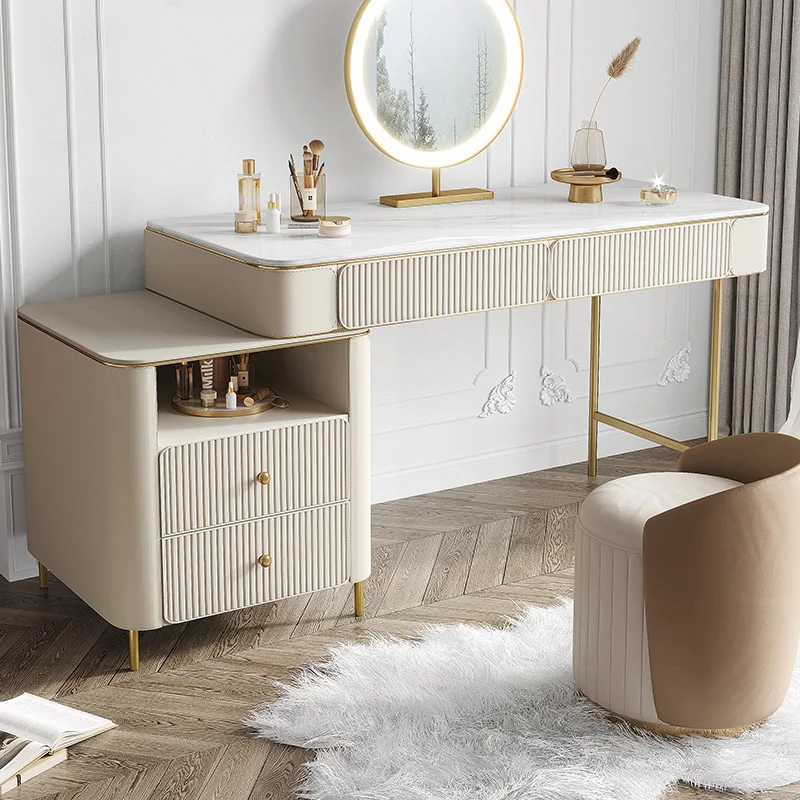 Modern Simple Dresser Stool Combination With Drawers Bedroom Furniture Light Luxury Dressing Table