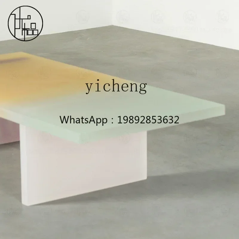 DD  matte rectangular coffee table living room small apartment retro modern simple acrylic coffee table