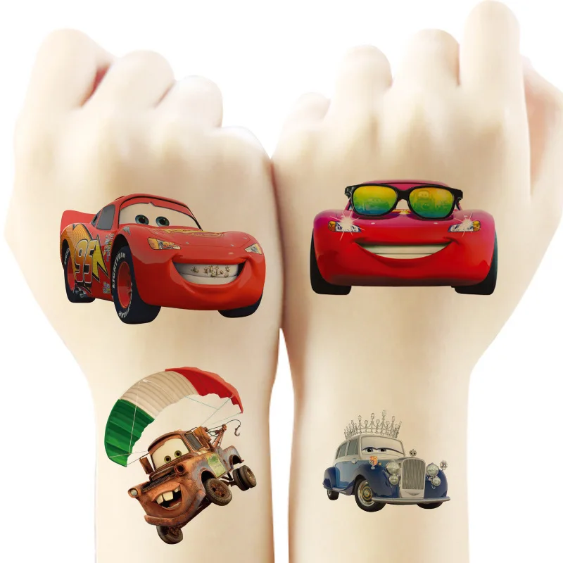 1Pcs Disney Cartoon Anime Cars Temporary Tattoo Body Art Tattoo Stickers Cosplay Party Toys For Kids Birthday Gifts