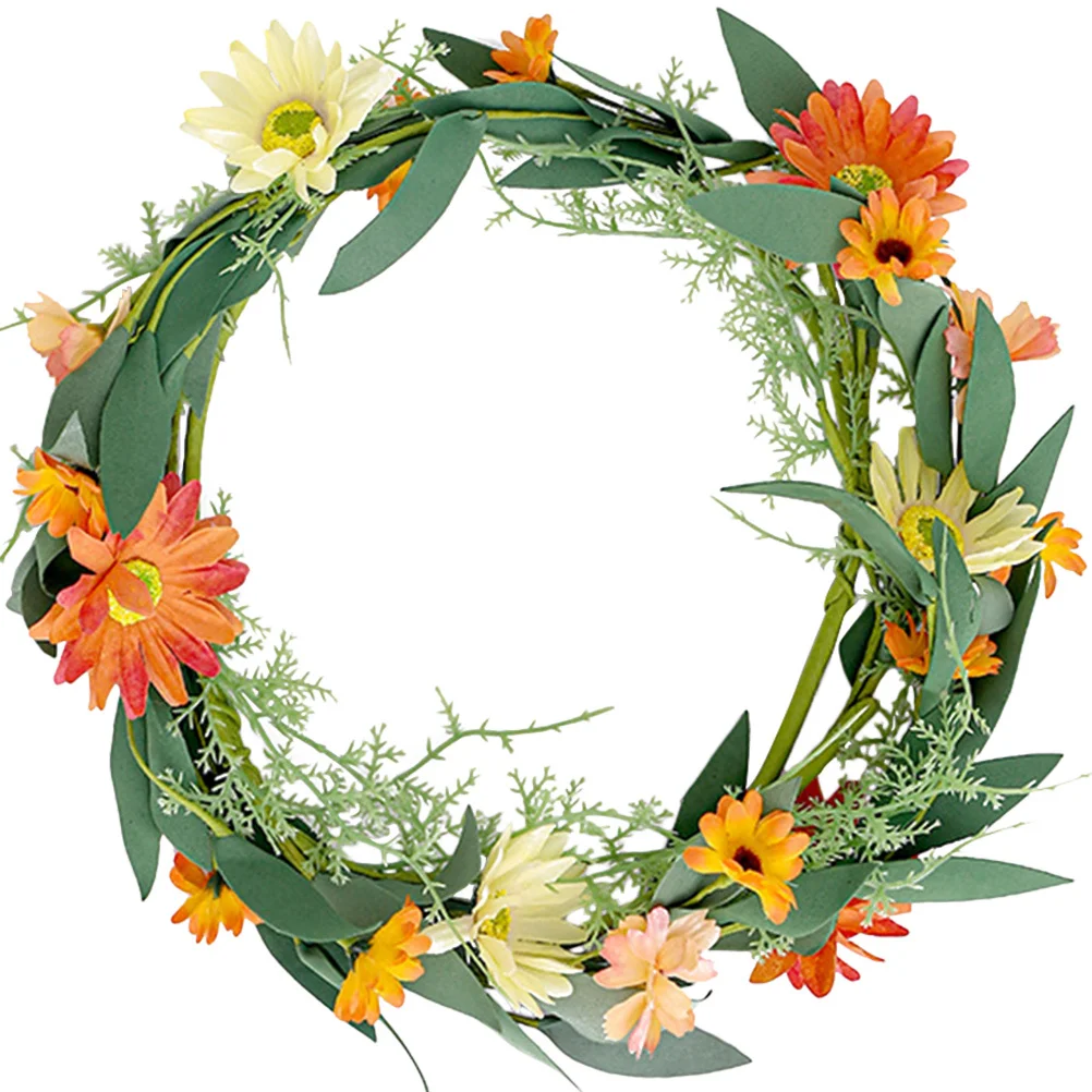 

Simulation Chrysanthemum Wreath Artificial Flower Door Hanging Garland Xmas Hanging Wreath Christmas Decorative Ornament