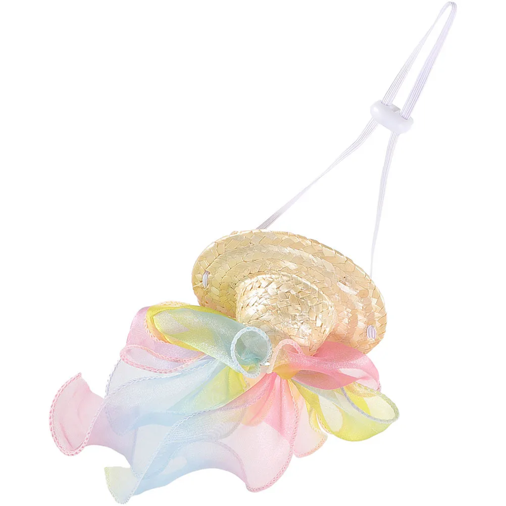 

Summer Pet Handmade Woven Bowknot Puppy Straw Hat For Dogs Cats Decorative Wear-Resistant Pet Supply Household Dog Hat