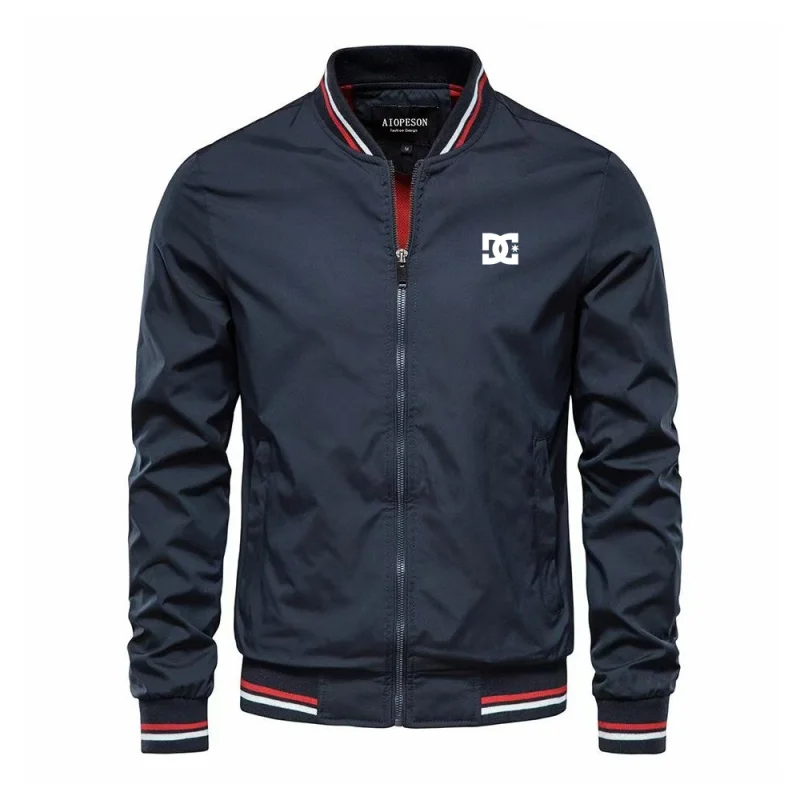 

Мужская укороченная куртка весна 2026, повседневная приталенная куртка-бомбер, модная и качественная куртка на молнии с воротником-стойкой