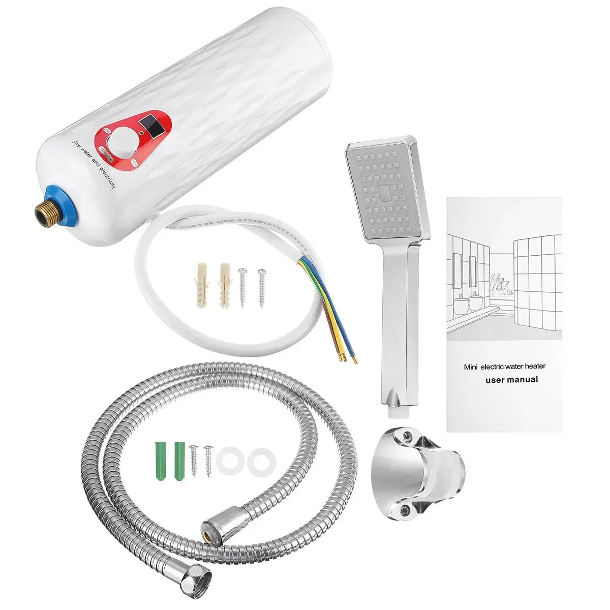 Calentador de agua eléctrico sin tanque, sistema de flujo de agua caliente, 3 modos, calentamiento rápido, 5500W, instantáneo, cocina, baño