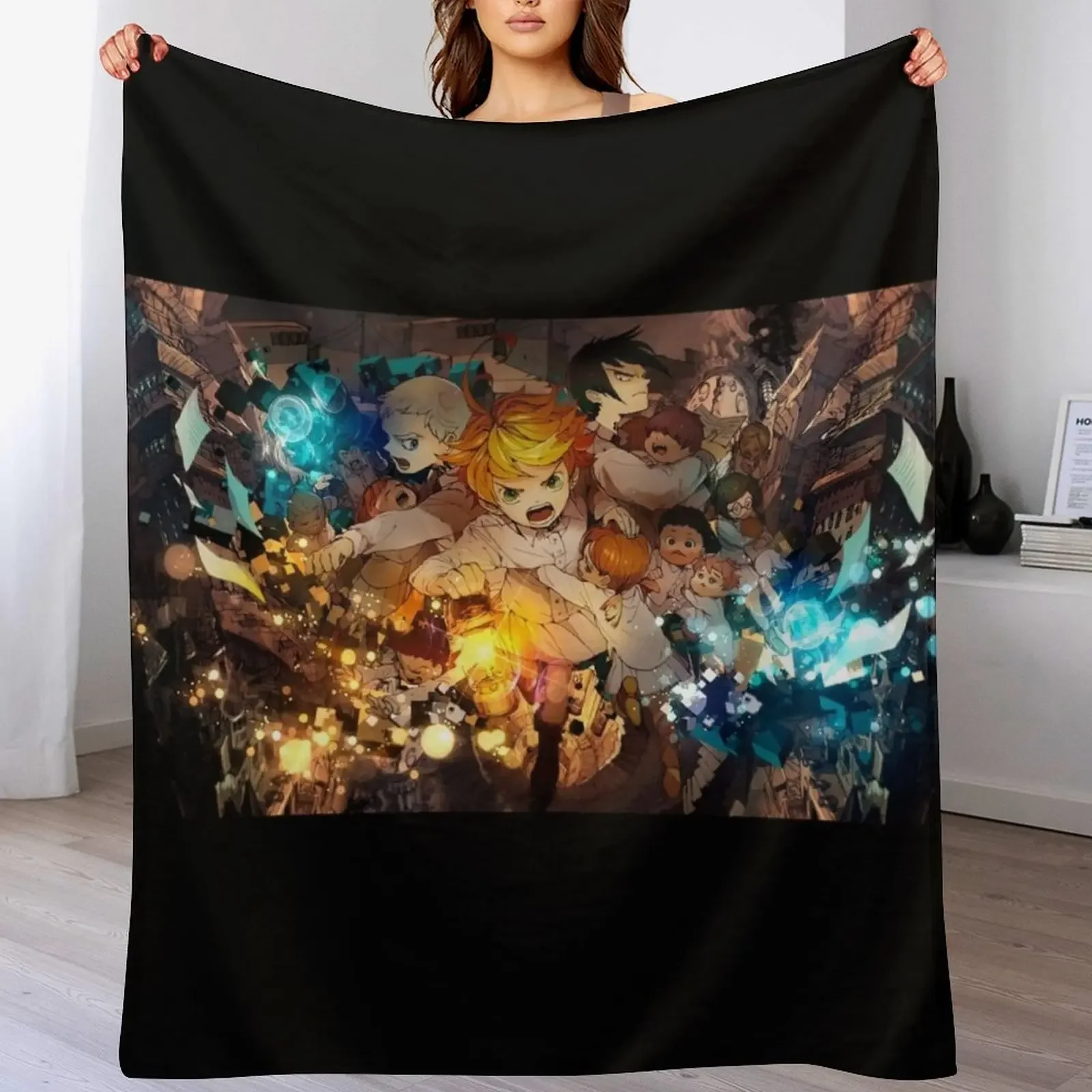 

The Promised Neverland Throw Blanket Luxury Designer Bed Fashionable valentine gift ideas Loose Blankets