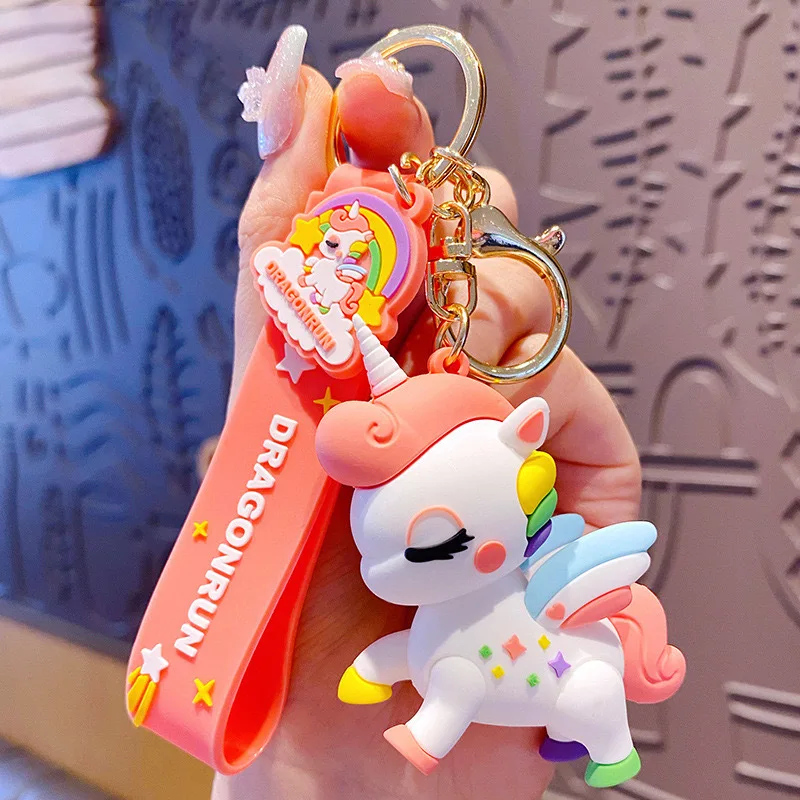 Cute Cartoon Original Unicorn Keychain Adorable Beautifu Key Chain Bag Pendant Car Key Ring Creative Gifts For Children